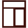 KOZIJN MET BOVENLICHT EN 1 DR/KIEPRAAM EN 1 VASTGLAS VAK LINKS
